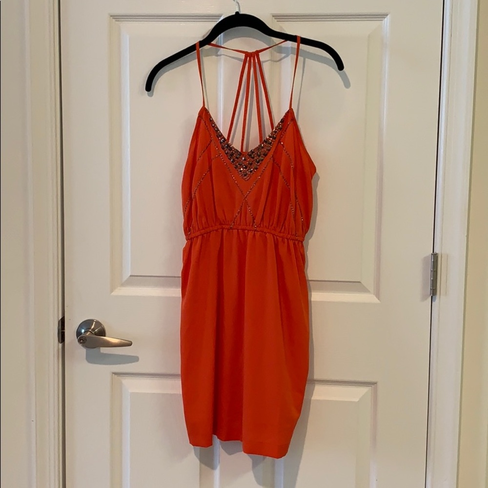 Bejeweled UO coral dress